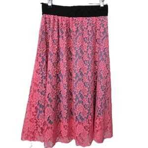 LulaRoe Lola Lace Midi Skirt NWOT
